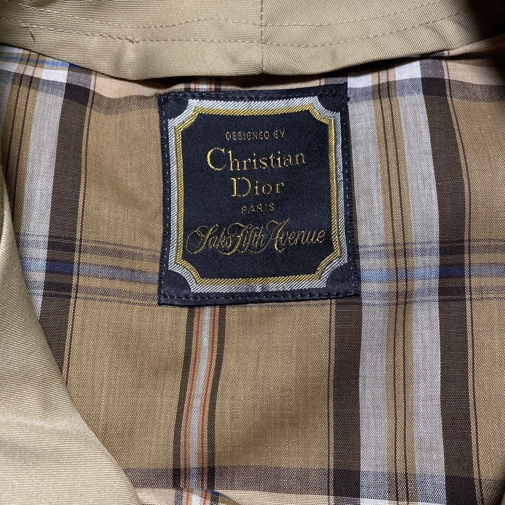 Vintage Christian Dior Saks Fifth Avenue Trench Coat No Liner - Picture 3 of 9